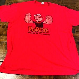 Popeye 'Strong to the Finish' Soft Spun 90s Graphic T-Shirt -USA soft spun